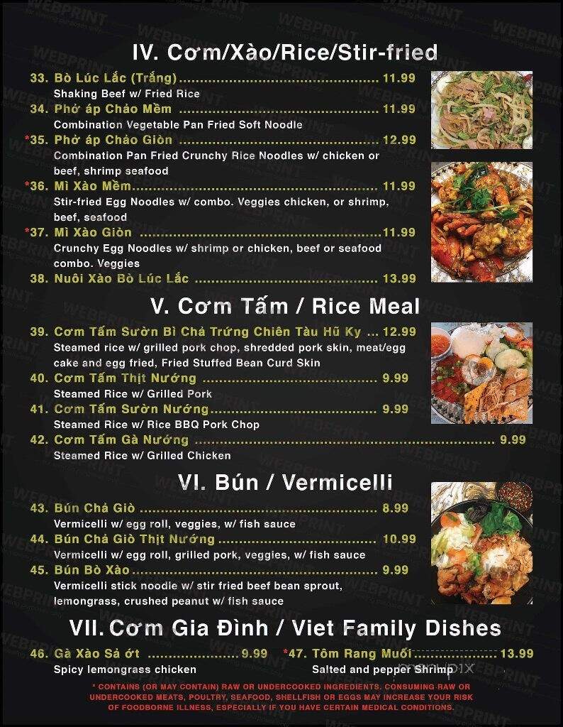 Dong Que - Peoria, AZ menu_pic
