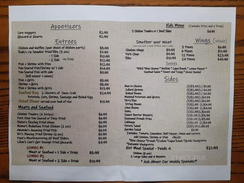 Sweet Mamas Southern Homestyle Cookin - Jacksonville, FL menu_pic
