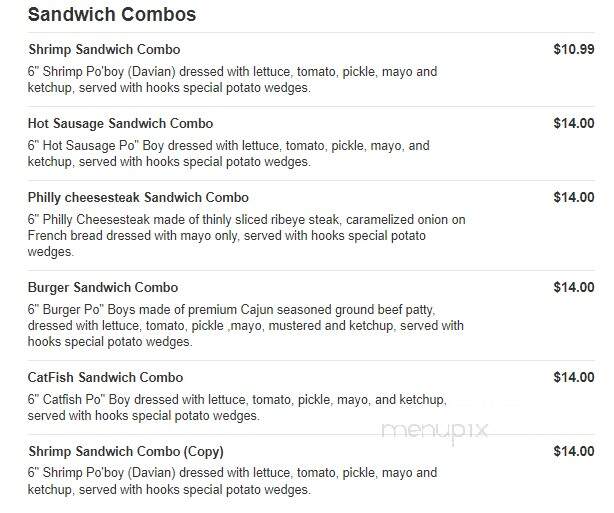 Hooks Seafood & Poboys - Gretna, LA menu_pic