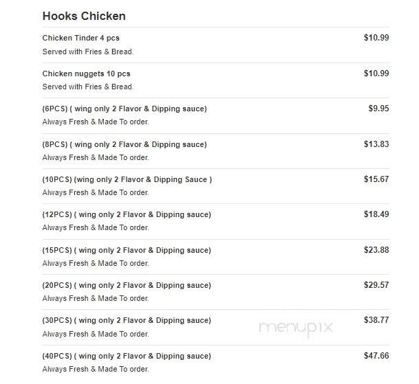 Hooks Seafood & Poboys - Gretna, LA menu_pic