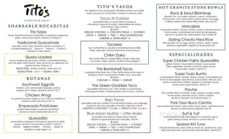 Tito's - Lexington, OH menu_pic
