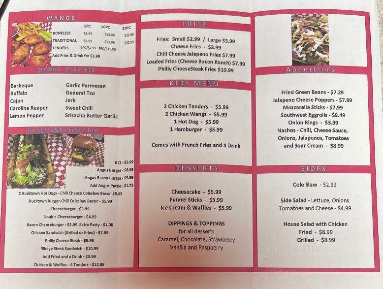 Wangz Bar & Grill - Raeford, NC menu_pic