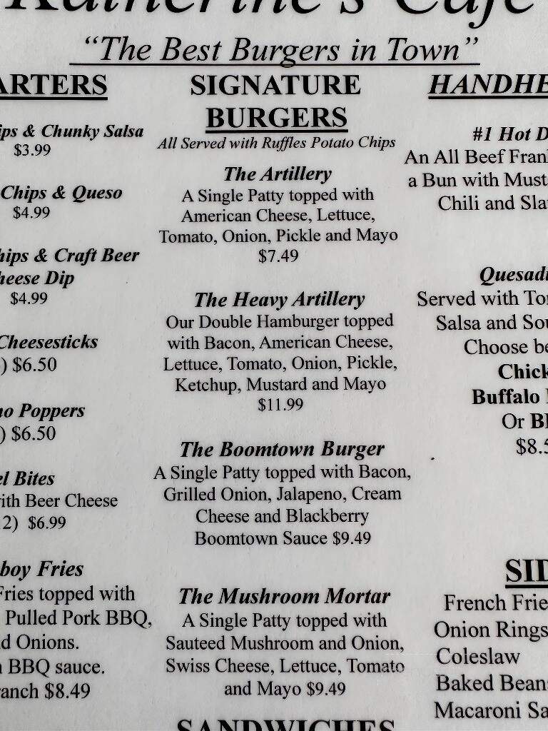Katherine's Cafe - Nitro, WV menu_pic