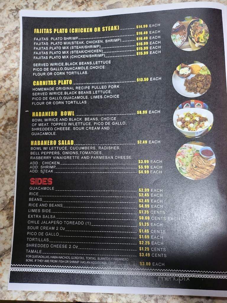 The Habanero Grill - Palm Bay, FL menu_pic