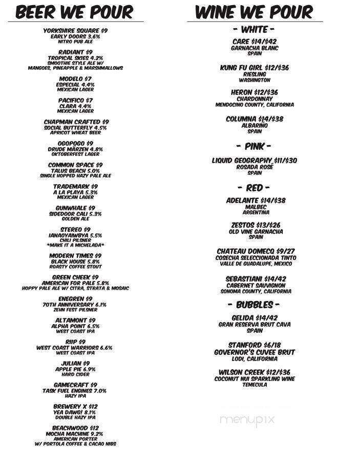Pour Vida Tortillas & Taps - Fullerton, CA menu_pic