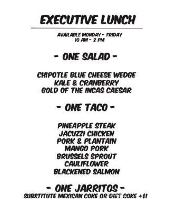 Pour Vida Tortillas & Taps - Fullerton, CA menu_pic