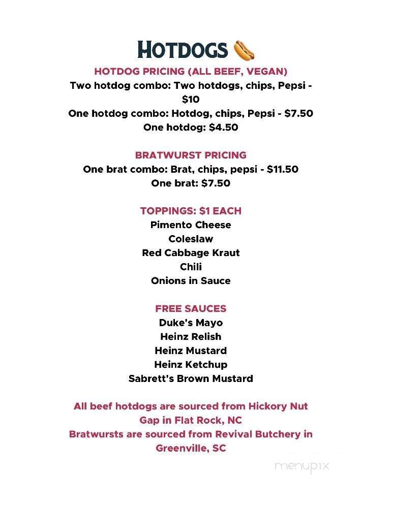 Hester General Store - Easley, SC menu_pic