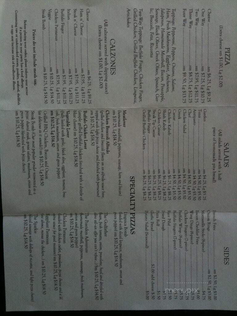 Poseidon's - Gloucester, MA menu_pic