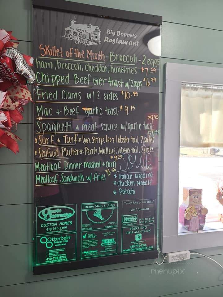 Big Boppers Bones - Lakeside Marblehead, OH menu_pic