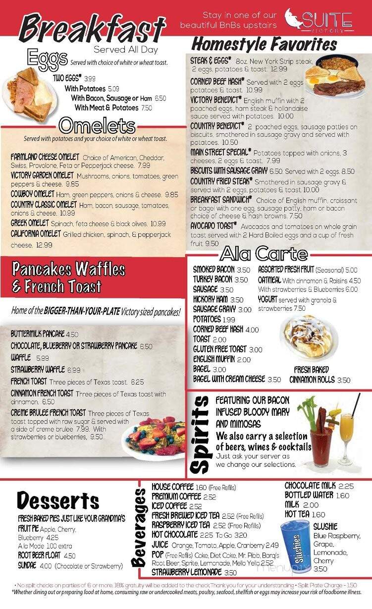 Victory Cafe - Galena, IL menu_pic