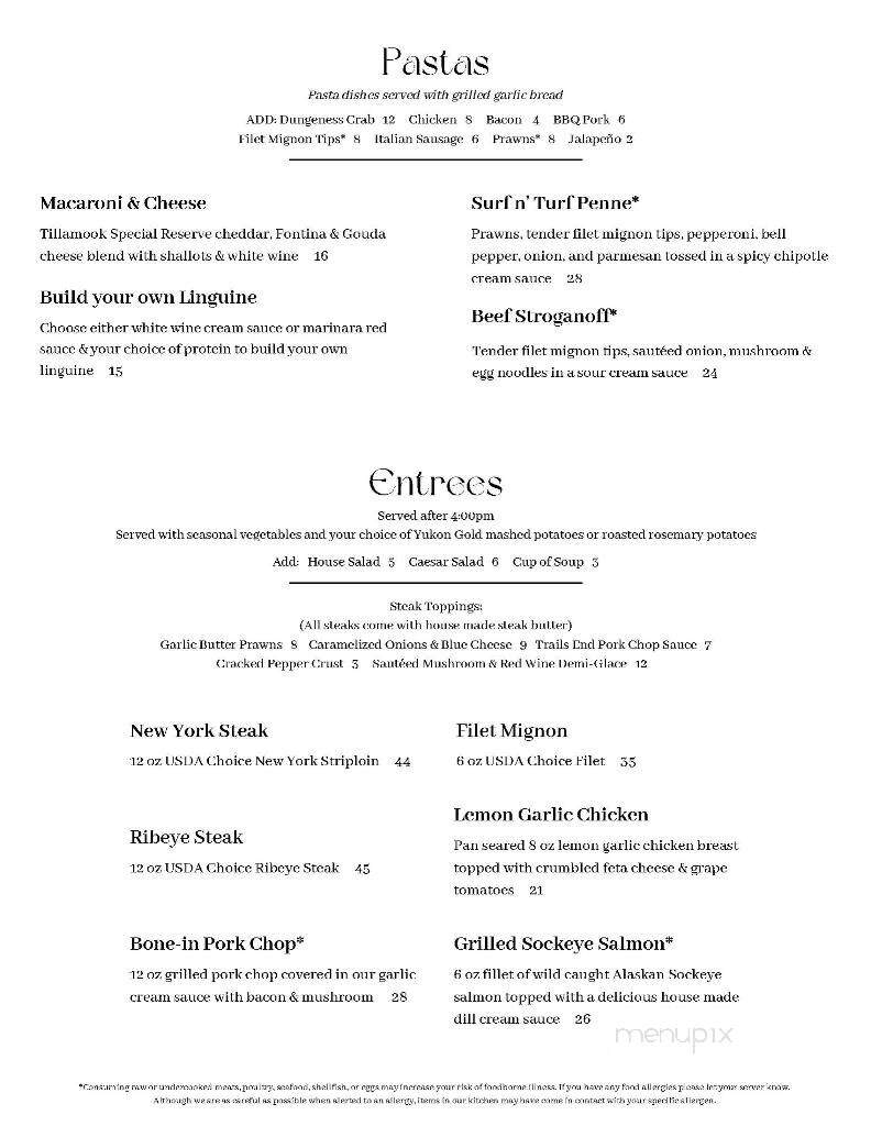 Trail's End - Snohomish, WA menu_pic