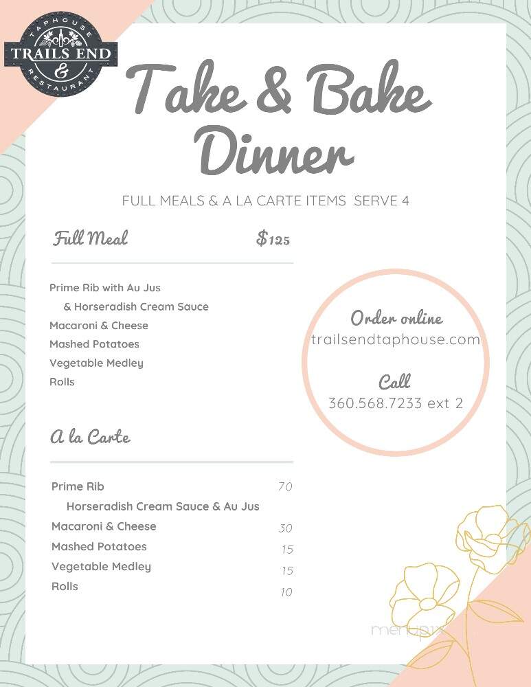 Trail's End - Snohomish, WA menu_pic