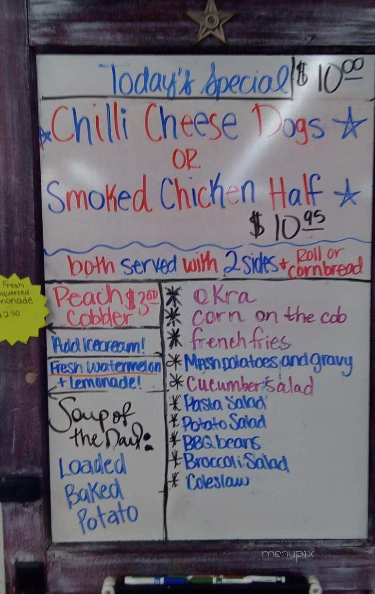 Arrows Cafe and Barbeque - Heber Springs, AR menu_pic