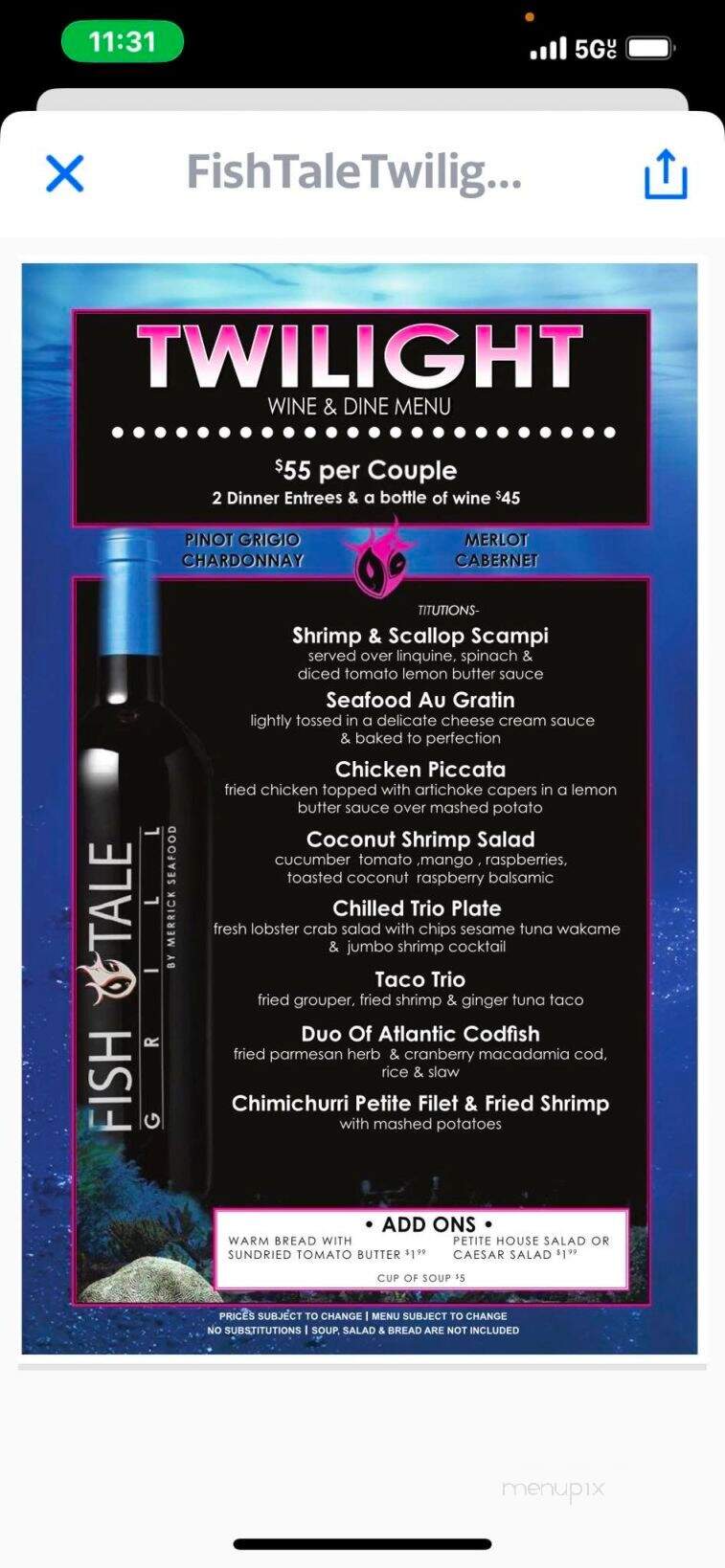 Fish Tale Grill - Cape Coral, FL menu_pic