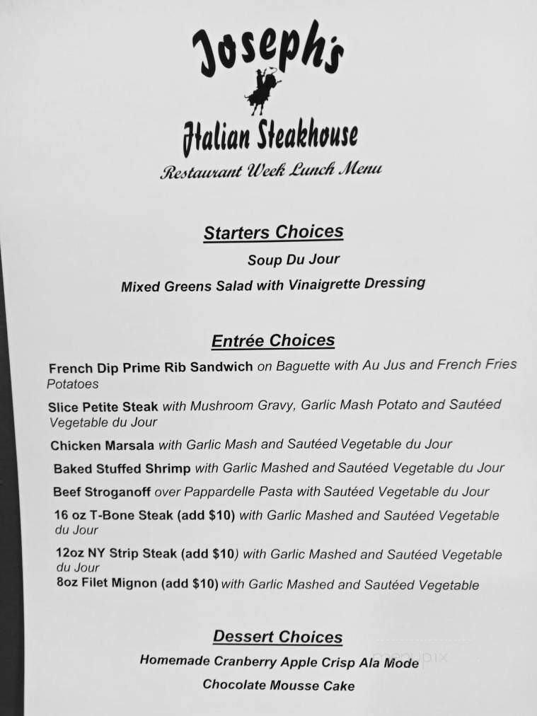 Joseph's Steakhouse - Hyde Park, NY menu_pic