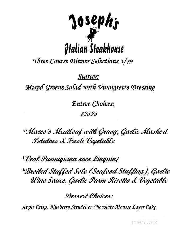 Joseph's Steakhouse - Hyde Park, NY menu_pic