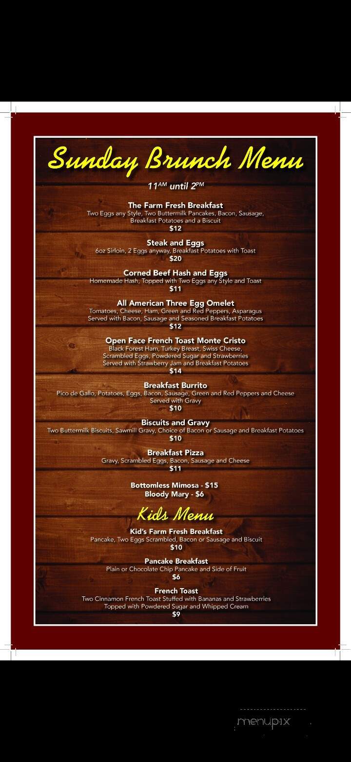 Shortfield's - Travelers Rest, SC menu_pic