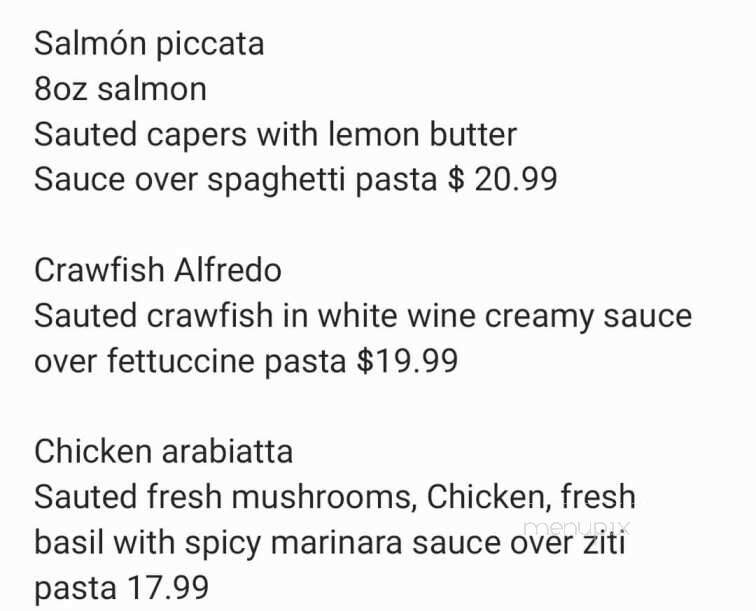 Roma Italian Bistro - Minden, LA menu_pic