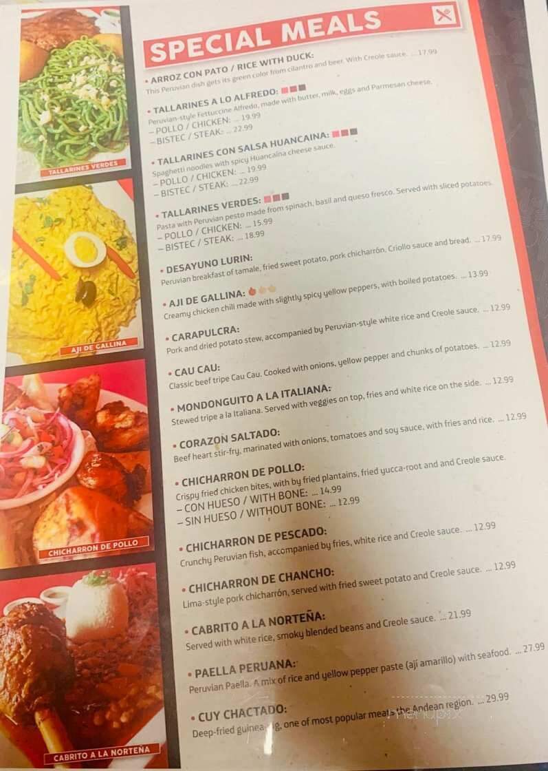Puro Peru - Sandy, UT menu_pic