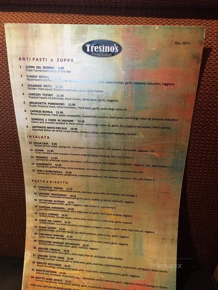 Tresino's - Wildomar, CA menu_pic