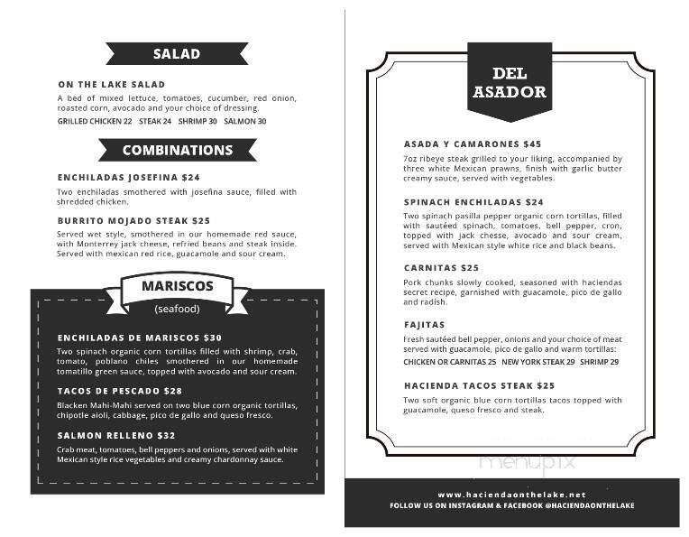Hacienda on the Lake - Mission Viejo, CA menu_pic