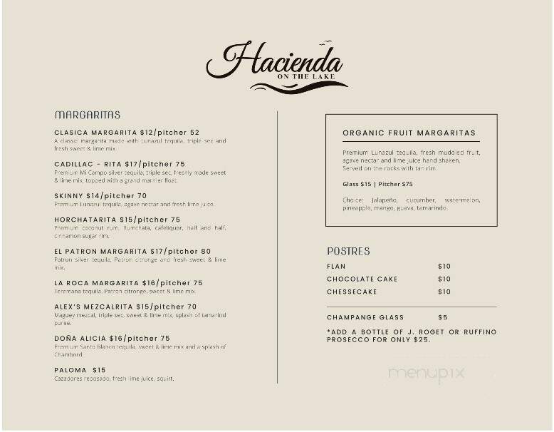 Hacienda on the Lake - Mission Viejo, CA menu_pic