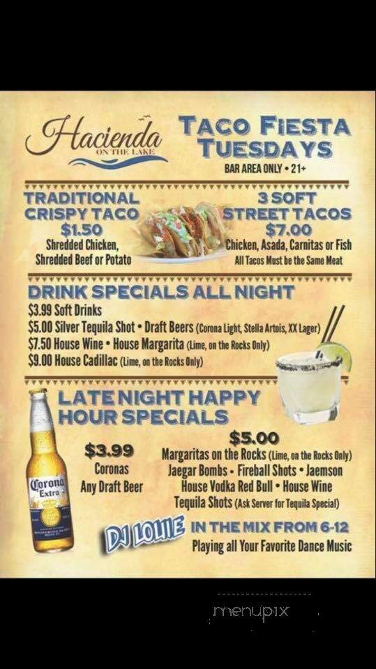 Hacienda on the Lake - Mission Viejo, CA menu_pic