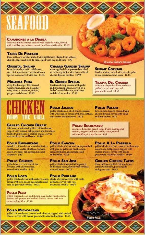 Charro Mexican Restuarant and Bar - Chesterfield, MO menu_pic