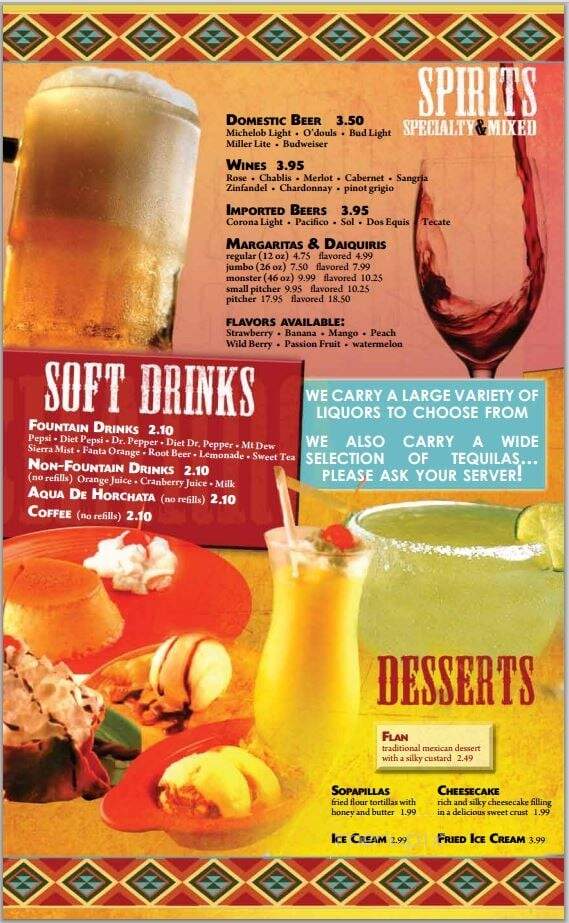 Charro Mexican Restuarant and Bar - Chesterfield, MO menu_pic