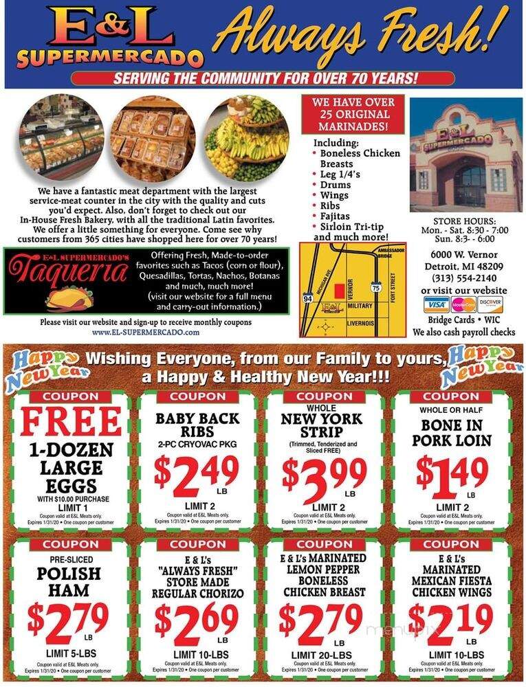 E & L Supermercado - Detroit, MI menu_pic