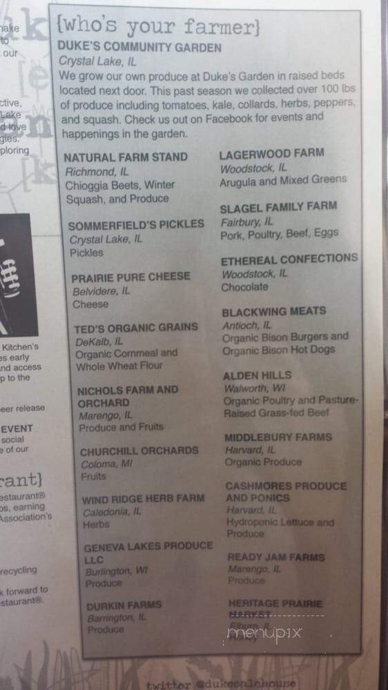 Duke's Alehouse and Kitchen - Crystal Lake, IL menu_pic