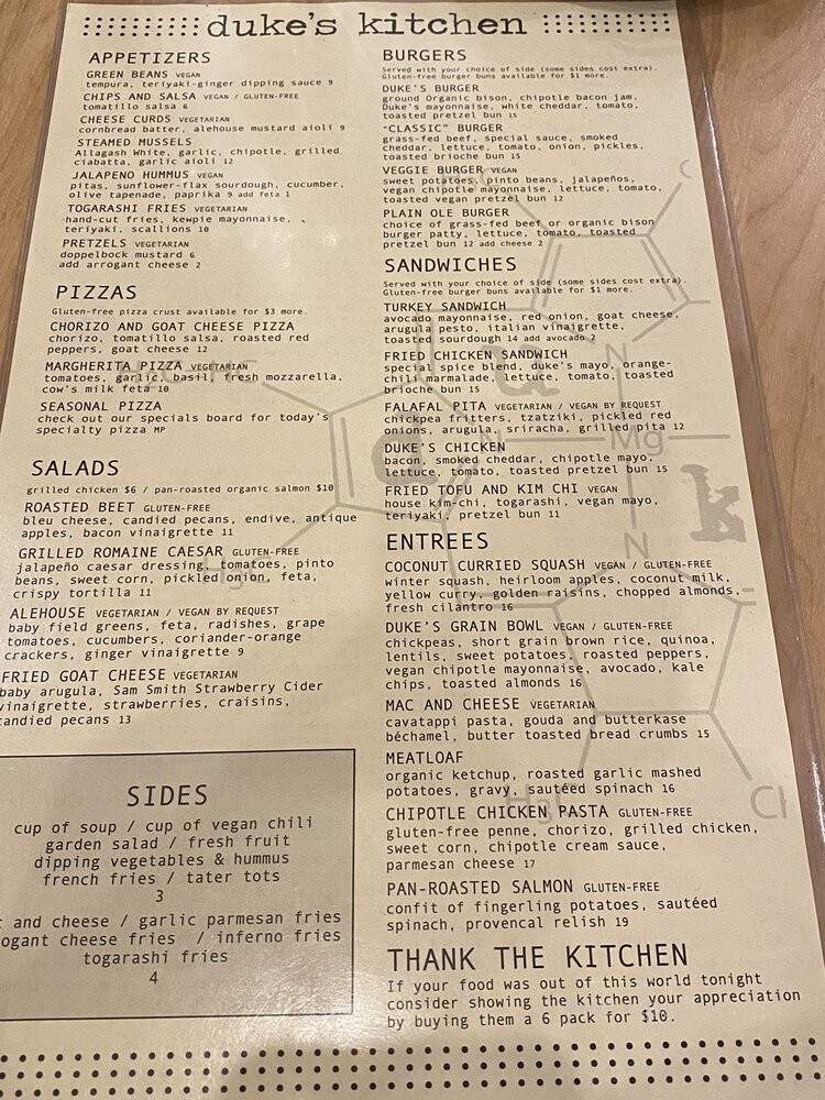 Duke's Alehouse and Kitchen - Crystal Lake, IL menu_pic