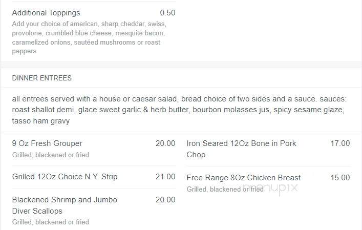Rosie O'Grady's - Pensacola, FL menu_pic