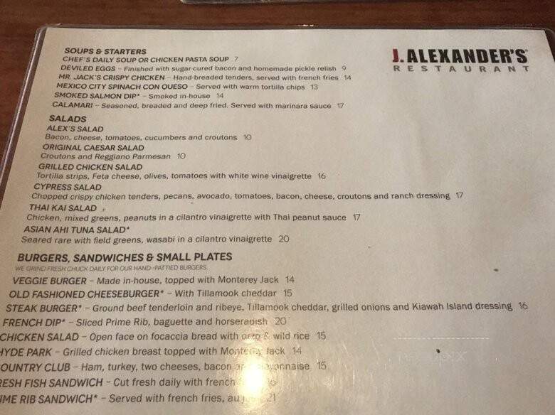J. Alexander's - Livonia, MI menu_pic