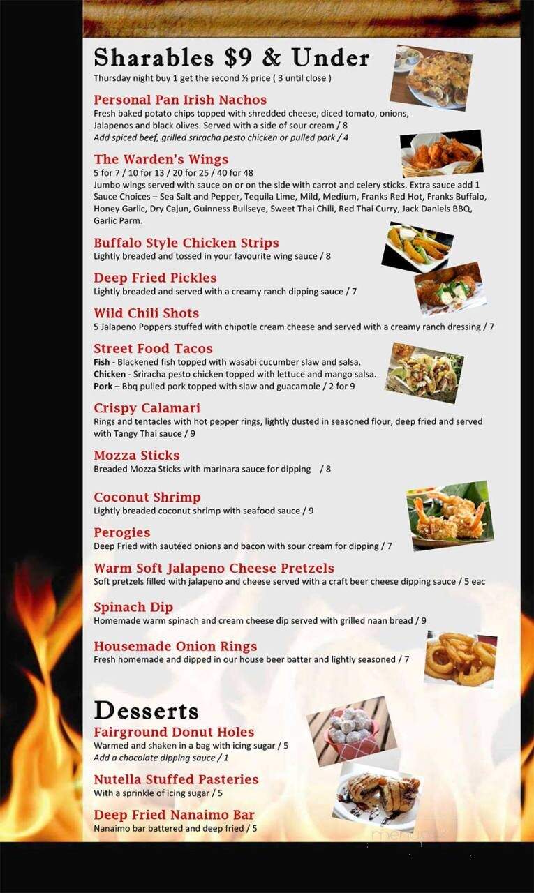 The King George Inn - Cobourg, ON menu_pic
