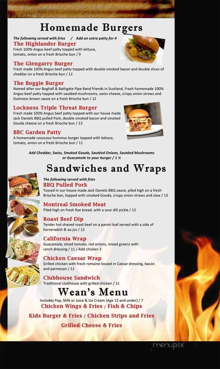 The King George Inn - Cobourg, ON menu_pic