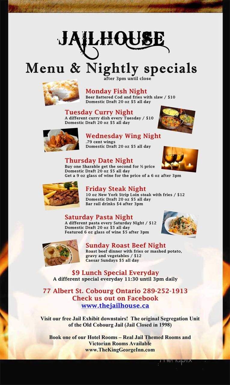 The King George Inn - Cobourg, ON menu_pic