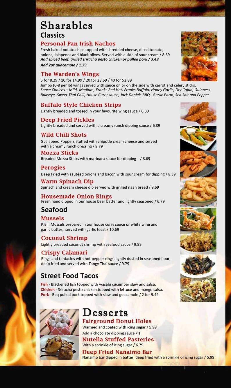 The King George Inn - Cobourg, ON menu_pic