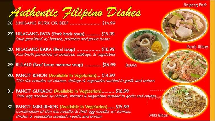 Palabok House - Edmonton, AB menu_pic