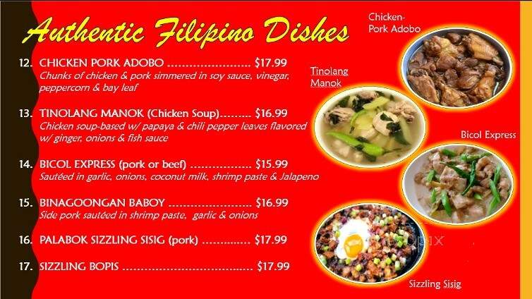 Palabok House - Edmonton, AB menu_pic