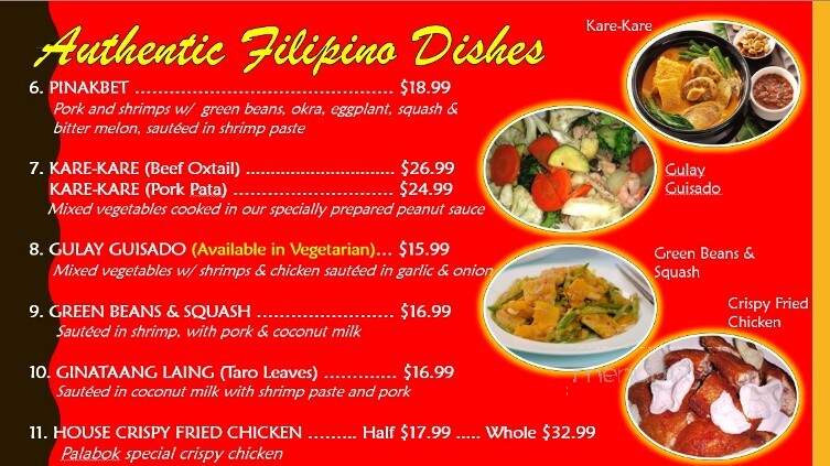 Palabok House - Edmonton, AB menu_pic