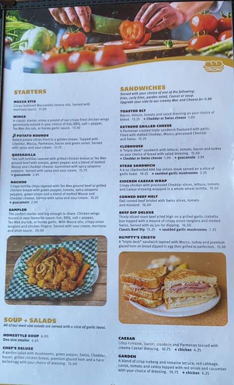 Humpty's Family Restaurant - Cold Lake, AB menu_pic