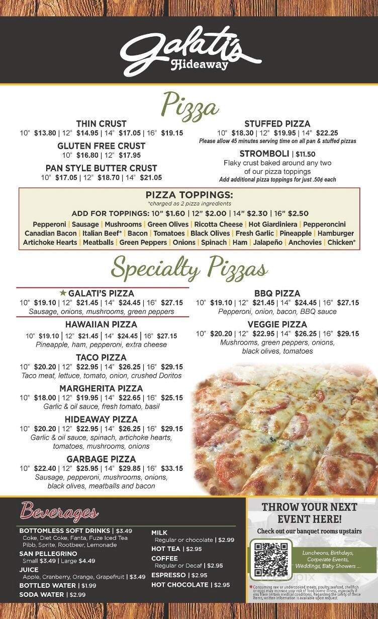 Galati's Pizza & Pasta - Cary, IL menu_pic