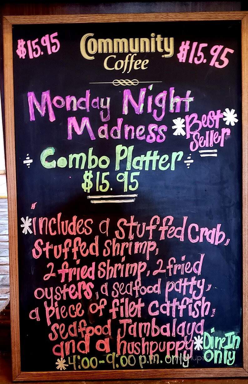 Pat's Fisherman Wharf - Henderson, LA menu_pic