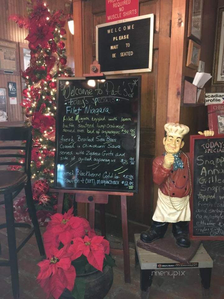 Pat's Fisherman Wharf - Henderson, LA menu_pic