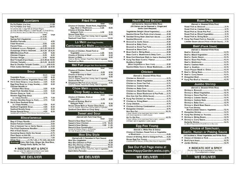 Happy Garden - Scarborough, ME menu_pic
