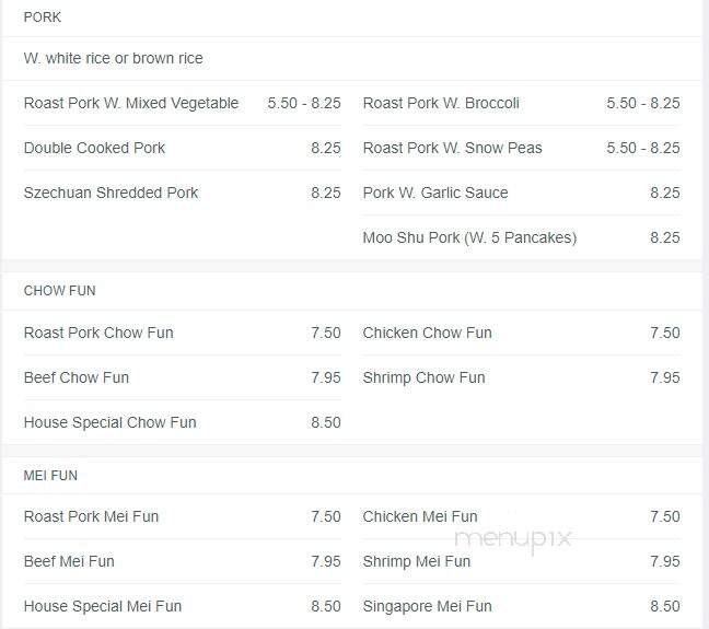 Jack Chen's - East Longmeadow, MA menu_pic