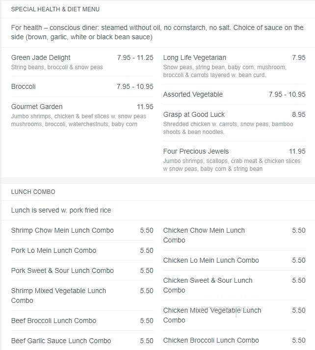 Jack Chen's - East Longmeadow, MA menu_pic