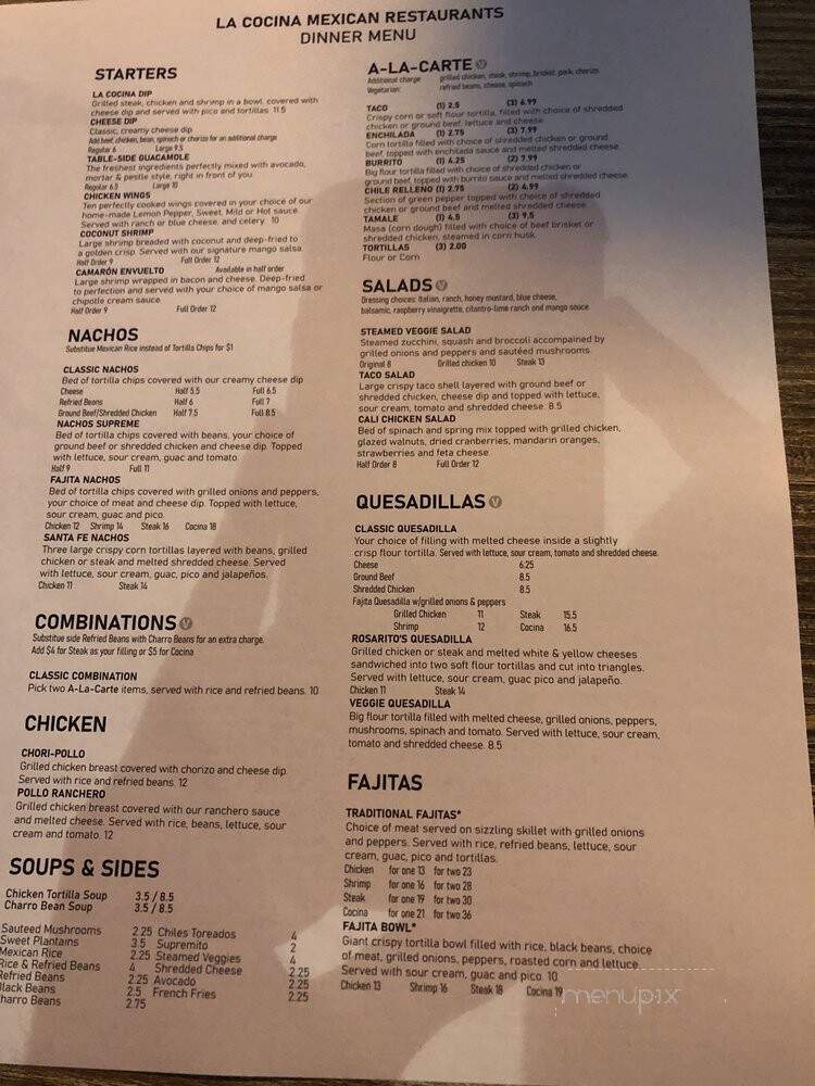 La Cocina Mexican Restaurant - Acworth, GA menu_pic