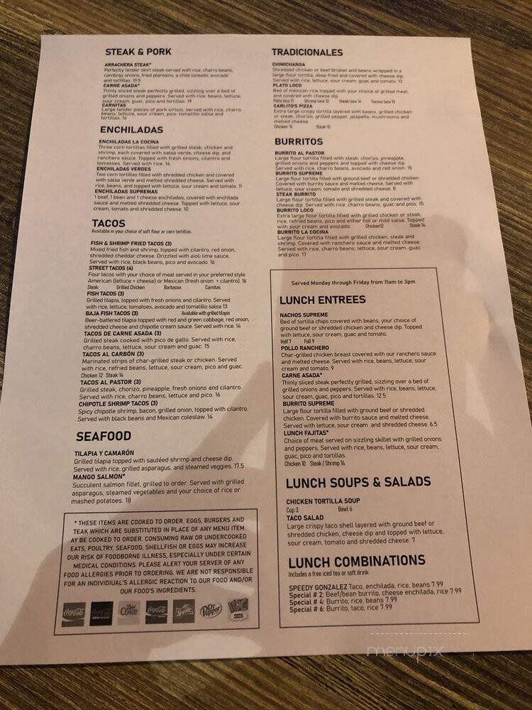 La Cocina Mexican Restaurant - Acworth, GA menu_pic
